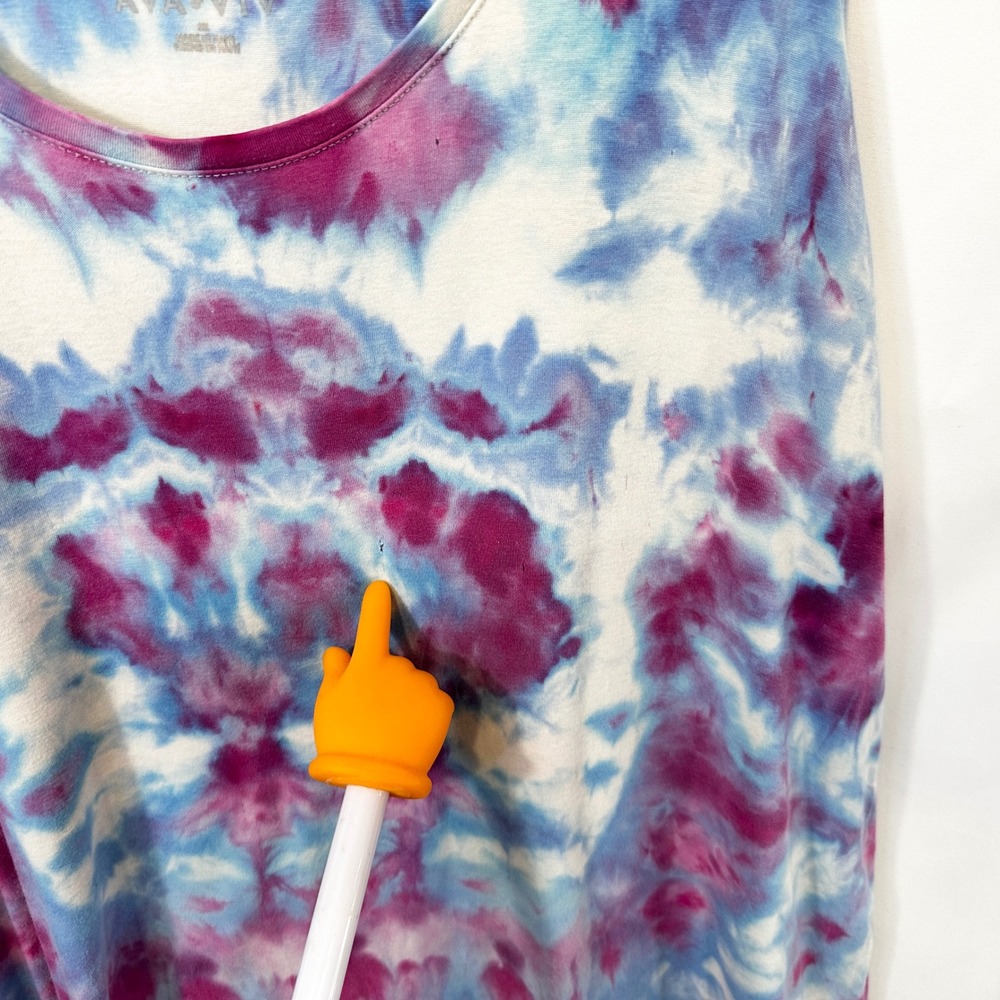 Ava & Viv Plus Size 2X Tank Top Tie‎ Dye Handmade Blue Purple Hippie Boho 1779 - Picture 9 of 10